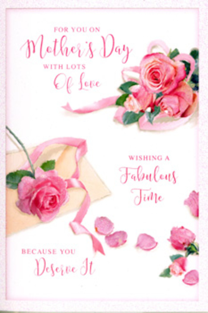Thoughtfully composed Mother's Day card design presenting a serene still life of blush pink roses, drifting petals, and flowing script, much like a floral scene arranged on a work surface at Kenton Florist. Three main roses, fully open and plush with layered petals, anchor one corner of the composition, their pink tones moving from creamy blush at the tips to deeper rose shades near the centres. Smaller buds and partial blooms echo these tones around the card, giving the impression of a freshly gathered posy from a front garden off Kenton Road or a nearby park in early spring. Scattered between the flowers are individual petals, some lying flat, others curled gracefully, resembling soft confetti after a celebration. A pale ribbon loops gently amongst the roses, its curves mirroring the rounded petal shapes, adding a sense of movement and gentle luxury, like the finishing touch a florist adds when tying a hand-tied bouquet. Across the design, a handwritten message in lyrical, cursive script expresses appreciation, rest, and well-deserved pampering for Mum, the letters swirling in harmony with the floral forms. The background remains light and uncluttered, allowing the soft pinks to glow and the shadows to fall delicately, creating an intimate, almost tactile feel-as if you could reach out from a cosy Kenton kitchen table and touch each bloom. The overall effect is one of calm celebration: a visual whisper of love and gratitude, perfect to accompany a Mother's Day arrangement delivered locally to families across Kenton and the surrounding neighbourhoods.